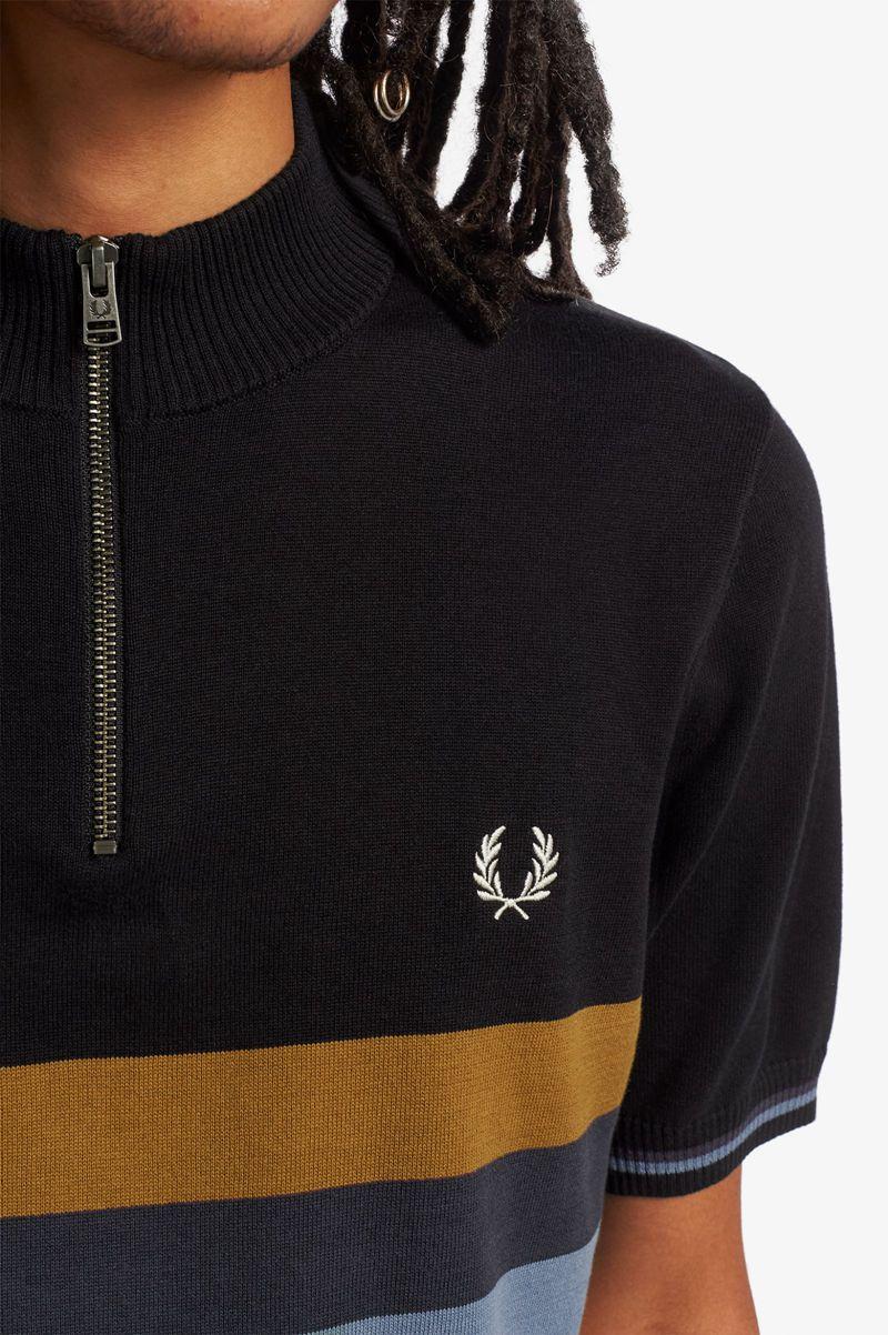 White Fred Perry Funnel Neck Knitted Men's Shirts | PH 1499NWYB